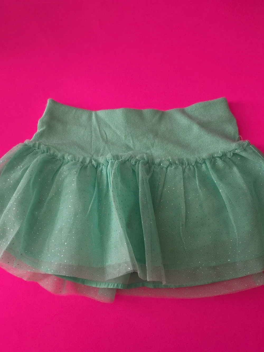 Justice Mint Green Sparkle Tulle Skirt